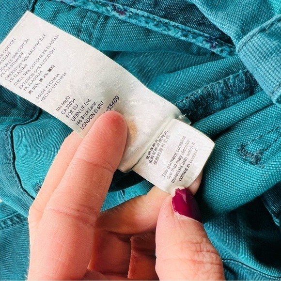 Anthropologie Austin Green Blue Camo Blend Cropped Cargo Pant 28 - Picture 10 of 12